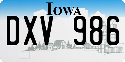 IA license plate DXV986