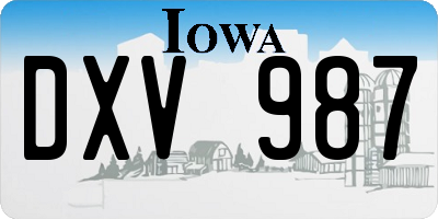 IA license plate DXV987
