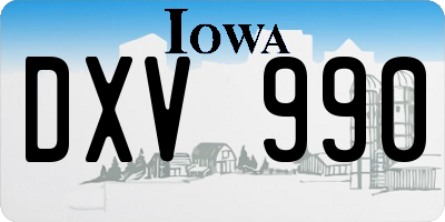 IA license plate DXV990