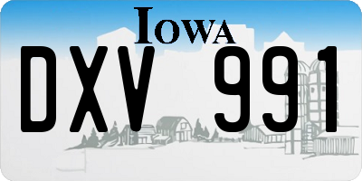 IA license plate DXV991