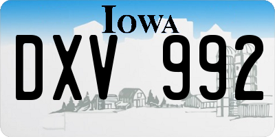 IA license plate DXV992