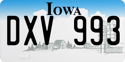 IA license plate DXV993