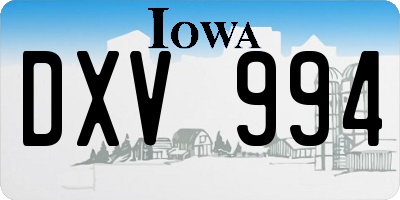 IA license plate DXV994