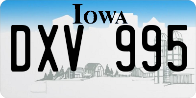 IA license plate DXV995