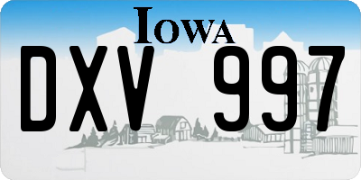 IA license plate DXV997