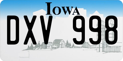 IA license plate DXV998