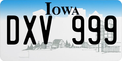 IA license plate DXV999