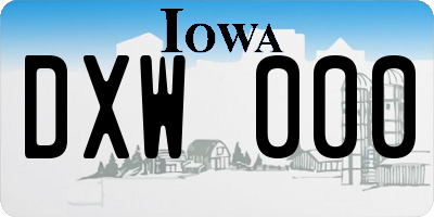 IA license plate DXW000