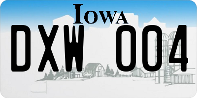 IA license plate DXW004