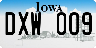 IA license plate DXW009