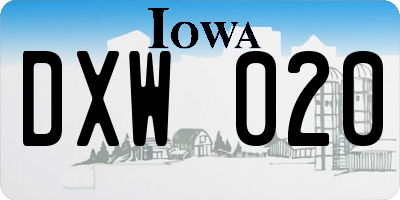 IA license plate DXW020