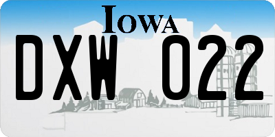 IA license plate DXW022