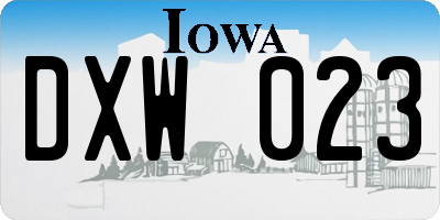 IA license plate DXW023