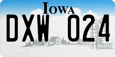 IA license plate DXW024