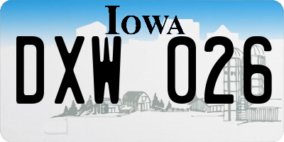 IA license plate DXW026