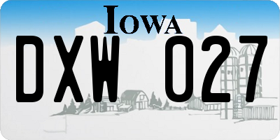 IA license plate DXW027