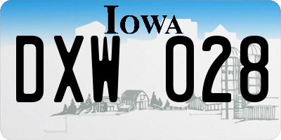 IA license plate DXW028