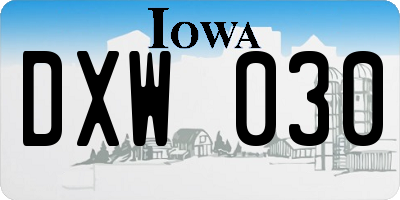 IA license plate DXW030