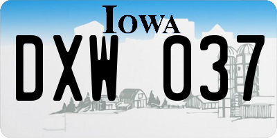 IA license plate DXW037