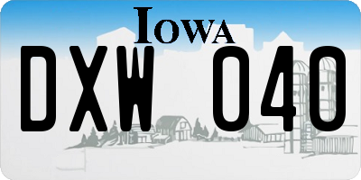IA license plate DXW040