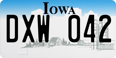 IA license plate DXW042