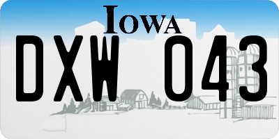 IA license plate DXW043