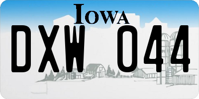 IA license plate DXW044