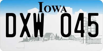 IA license plate DXW045