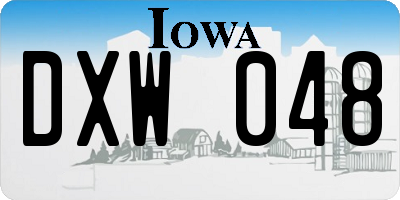 IA license plate DXW048