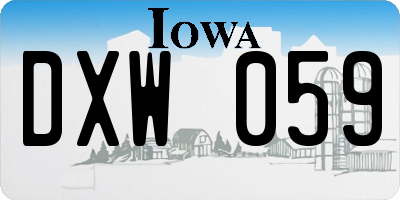 IA license plate DXW059
