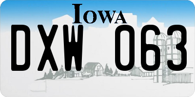 IA license plate DXW063