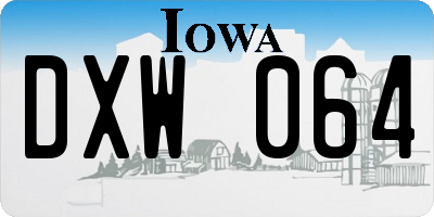 IA license plate DXW064