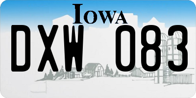 IA license plate DXW083
