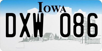 IA license plate DXW086