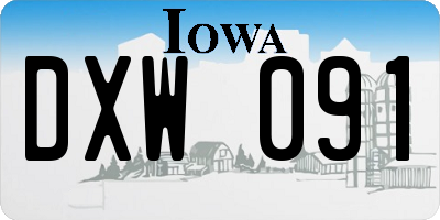 IA license plate DXW091