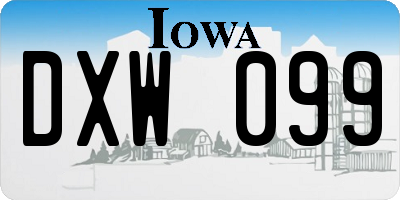 IA license plate DXW099