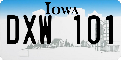 IA license plate DXW101