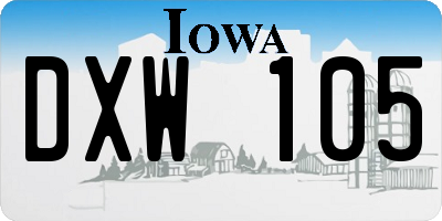 IA license plate DXW105