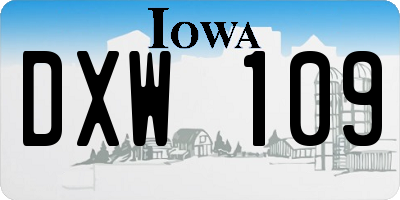 IA license plate DXW109