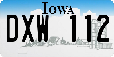 IA license plate DXW112