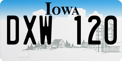 IA license plate DXW120