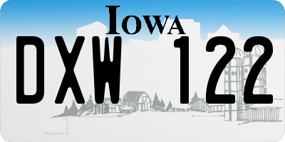 IA license plate DXW122