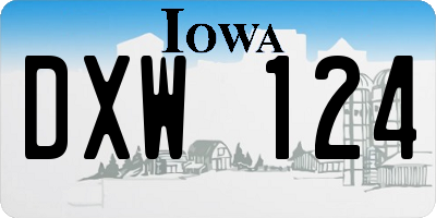 IA license plate DXW124