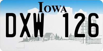 IA license plate DXW126