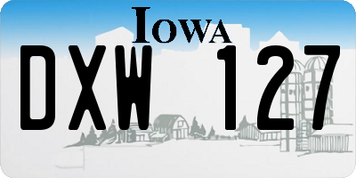 IA license plate DXW127