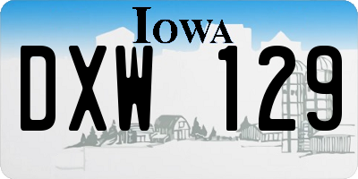 IA license plate DXW129