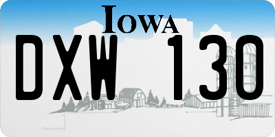 IA license plate DXW130