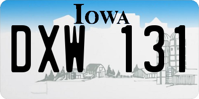 IA license plate DXW131