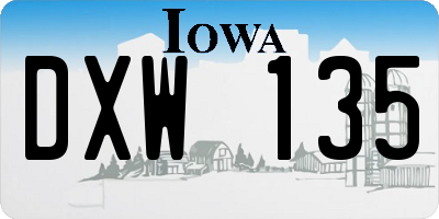 IA license plate DXW135