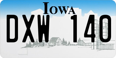 IA license plate DXW140